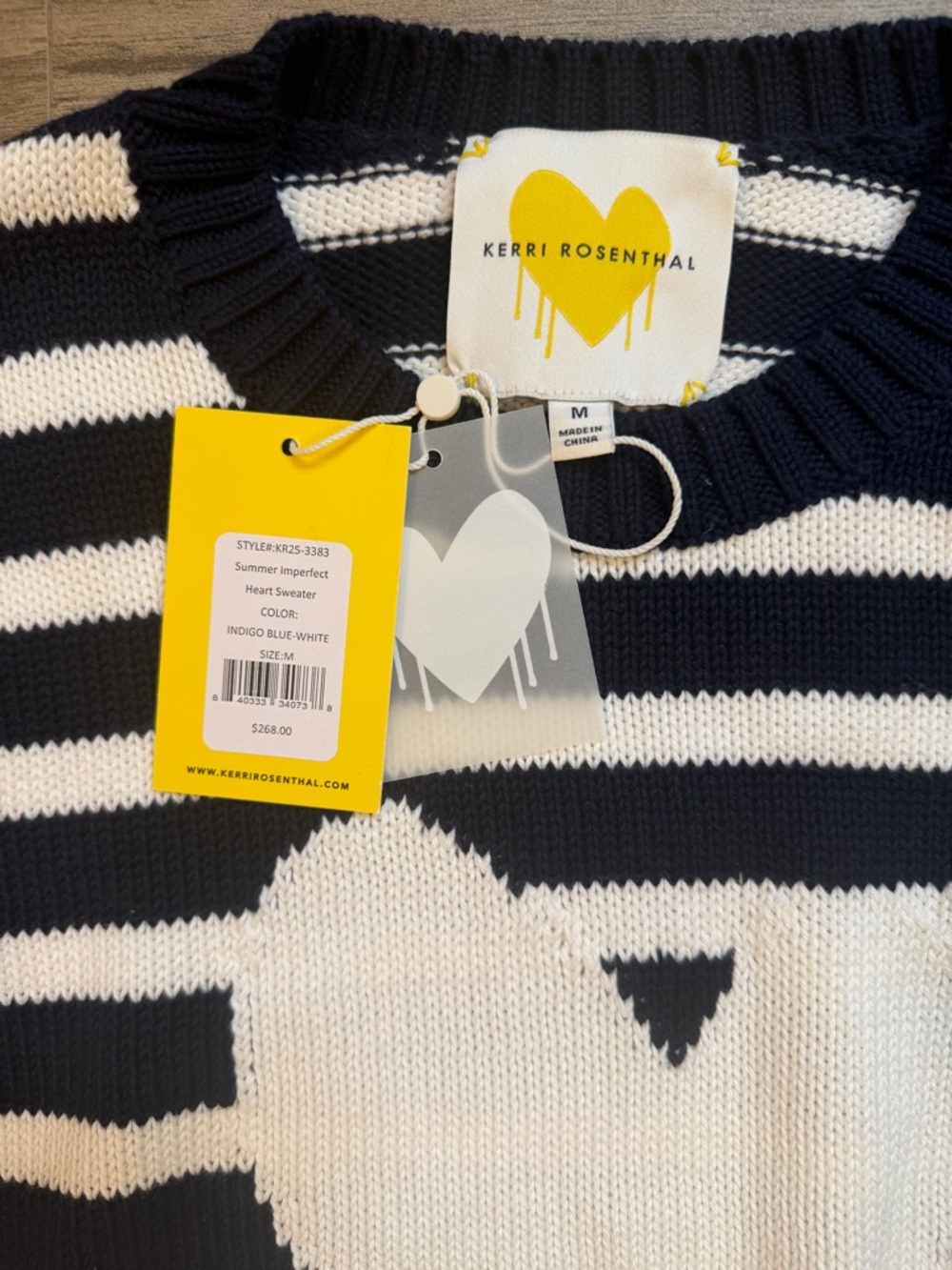 Kerri Rosenthal Summer Imperfect Heart Sweater Size M - Picture 6 of 10